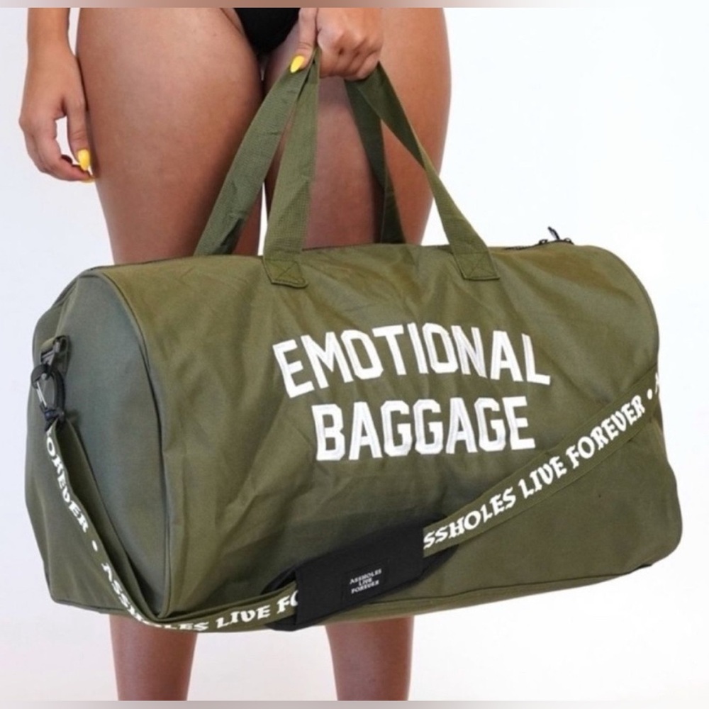 Assholes live forever- army green duffel bag